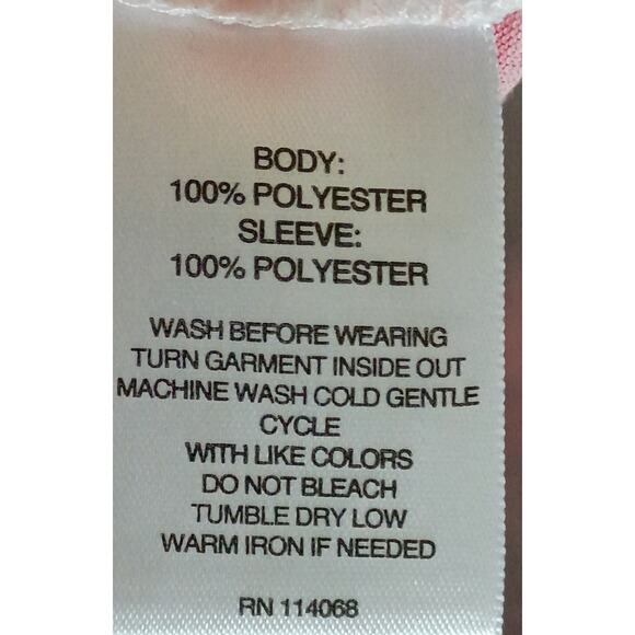 Rebecca Malone Women 2x Pink/ Purple Floral Sheer Flutter Sleeve Comfort Top - Picture 7 of 7